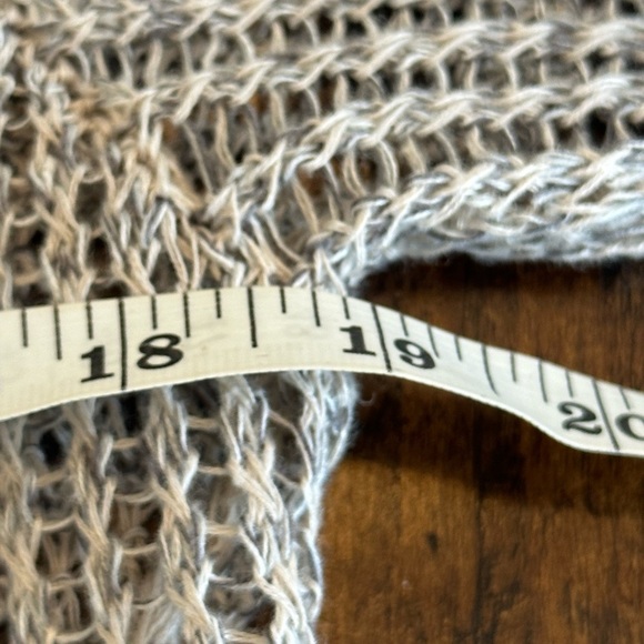 Eileen Fisher | 100% Linen Open Stitch Longline Drape Front Cardigan - Picture 7 of 8